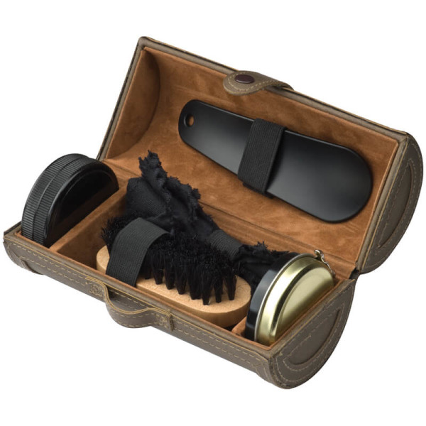 Shoe polishing case