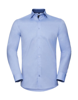 Men`s LS Tailored Contrast Herringbone Shirt - Reklamnepredmety