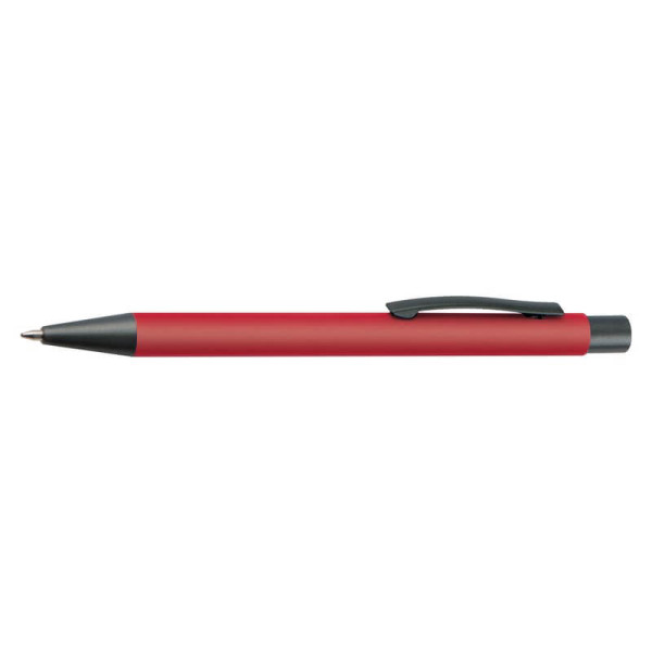 Plastic ballpoint pen with metal clip