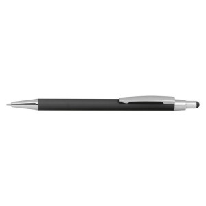 Metal ballpen with rubber coating and touch function - Reklamnepredmety