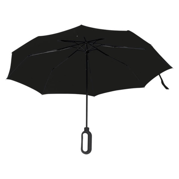 Automatic pocket umbrella with carabiner handle