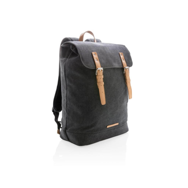 Canvas laptop backpack PVC free