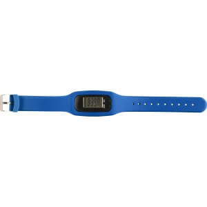 Pedometer with silicone wristband, cobalt blue - Reklamnepredmety