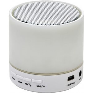ABS wireless speaker with changing colours, white - Reklamnepredmety