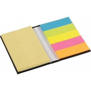 Notebook with sticky notes, Brown - Reklamnepredmety