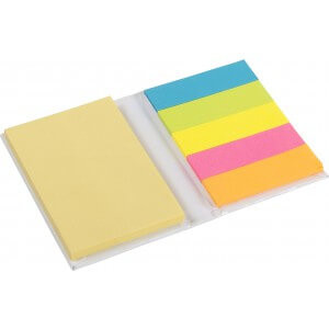 Notebook with sticky notes, Brown - Reklamnepredmety