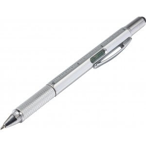Silver multifunctional plastic pen - Reklamnepredmety