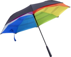 Automatic reversible pongee (190T) umbrella - Reklamnepredmety