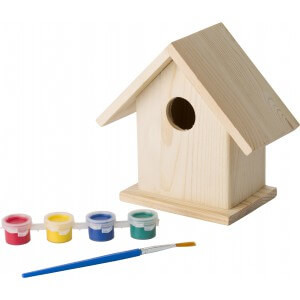 Birdhouse with painting set, Brown - Reklamnepredmety