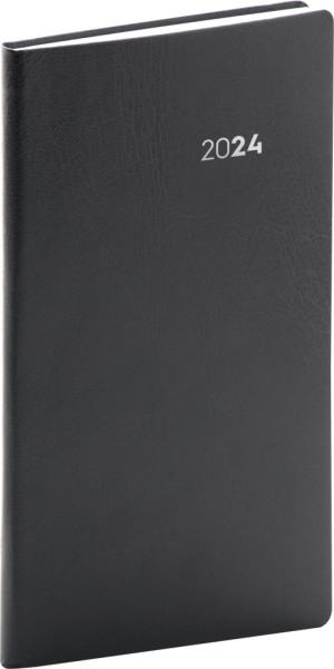 Vreckový diár Balacron 2021, čierny, 9 × 15,5 cm - Reklamnepredmety