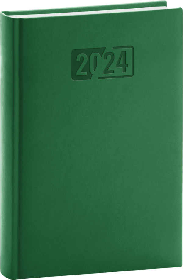 Denný diár Aprint 2021, zelený, 15 × 21 cm