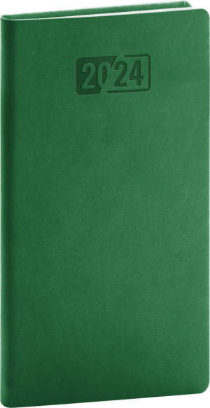 Vreckový diár Aprint 2021, zelený, 9 × 15,5 cm - Reklamnepredmety