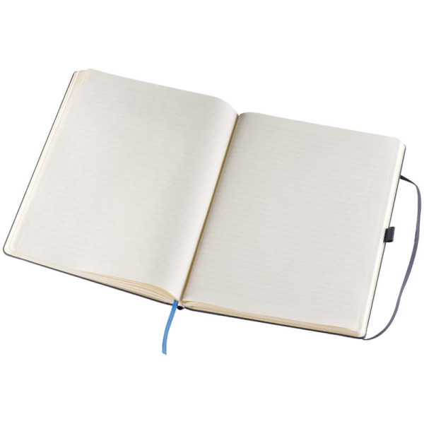 A4 notebook, lined, with elastic strap