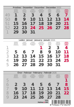 MINI tříměsíční kalendář/MINI trojmesačný kalendár - Reklamnepredmety