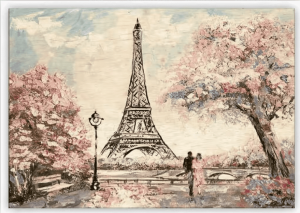 Wooden painting of the Eiffel Tower - Reklamnepredmety