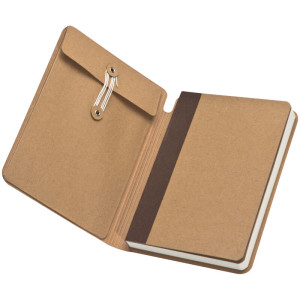 Notebook with brown rubber band, 120 sheets - Reklamnepredmety