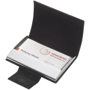Business card holder with artificial leather covering - Reklamnepredmety