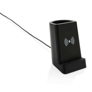 Light up logo 5W wireless charging pen holder - Reklamnepredmety