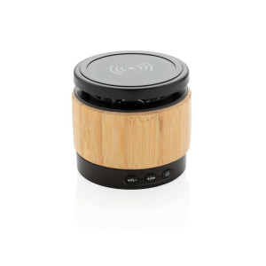 Bamboo wireless charger speaker - Reklamnepredmety