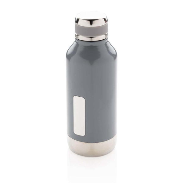 Leak proof vacuum bottle with logo plate