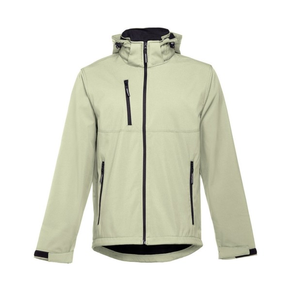 ZAGREB. Men's softshell with removable hood