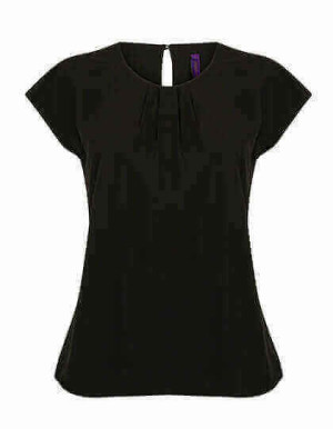W597 Ladies` Pleat Front Short Sleeve Blouse - Reklamnepredmety