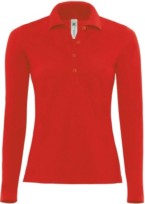 B&C | Ladies' Fine Piqué Polo longsleeve - Reklamnepredmety