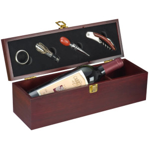 Wine set in wooden box* - Reklamnepredmety