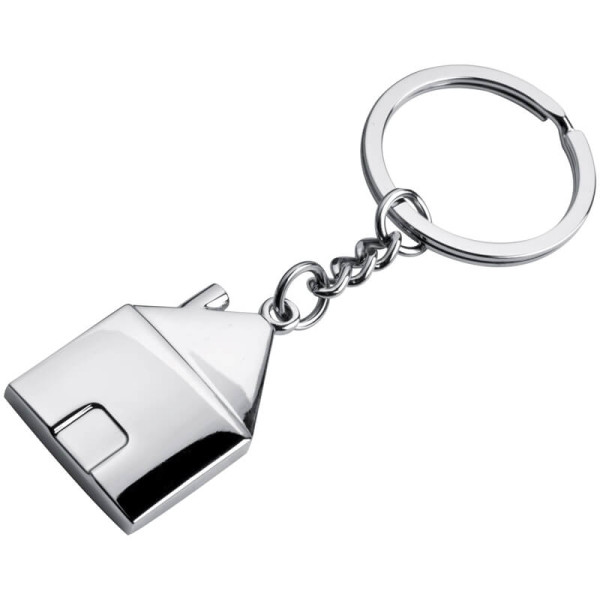 Metal keyring in house shape