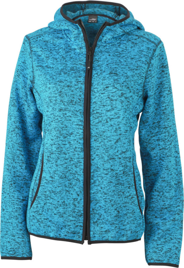 Ladies' Knitted Hooded Fleece Jacket