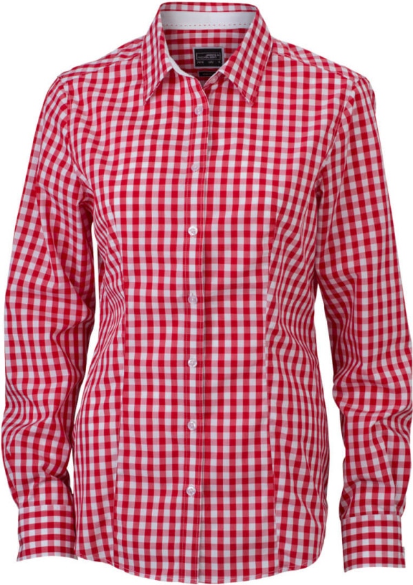 Poplin Checked Blouse longsleeve