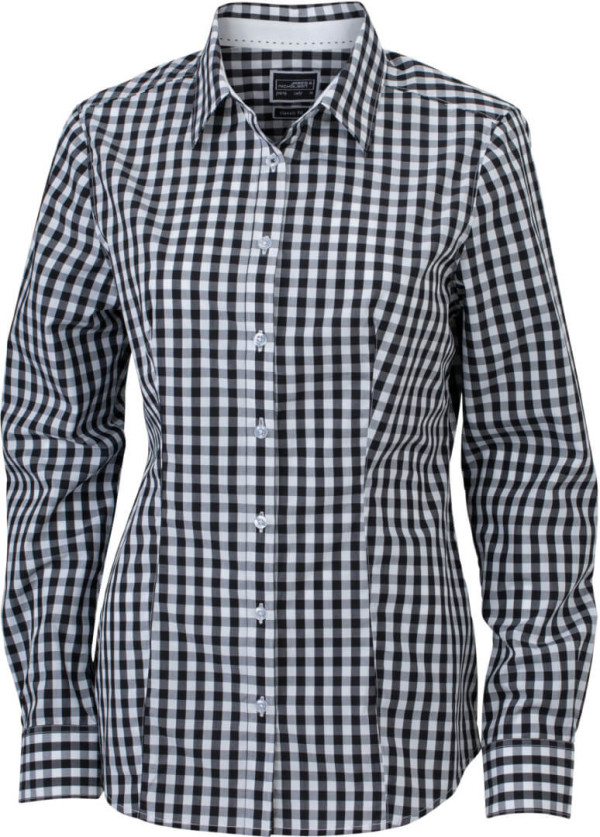 Poplin Checked Blouse longsleeve