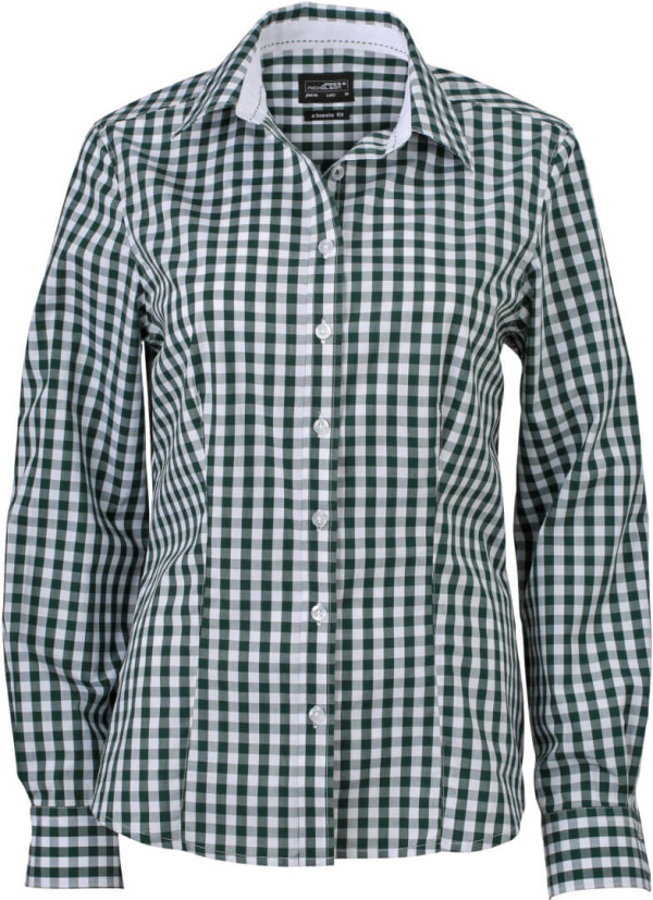 Poplin Checked Blouse longsleeve