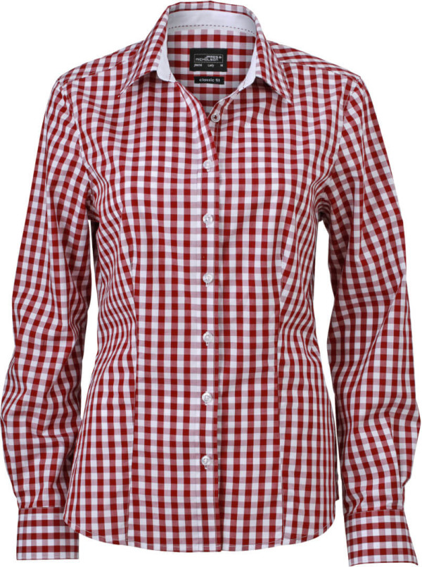 Poplin Checked Blouse longsleeve