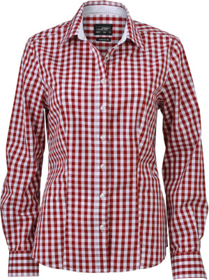 Poplin Checked Blouse longsleeve - Reklamnepredmety