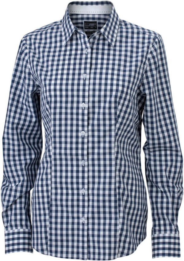 Poplin Checked Blouse longsleeve