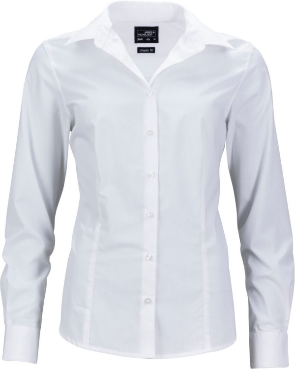 Ladies' Business Popline Blouse longsleeve