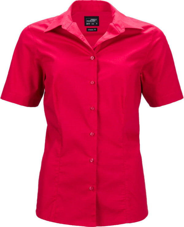 Ladies' Business Popline Blouse shortsleeve