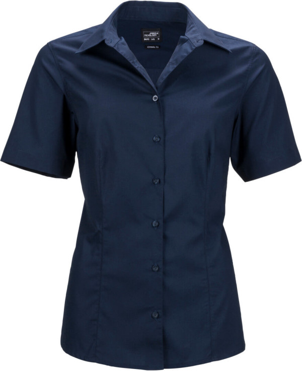 Ladies' Business Popline Blouse shortsleeve