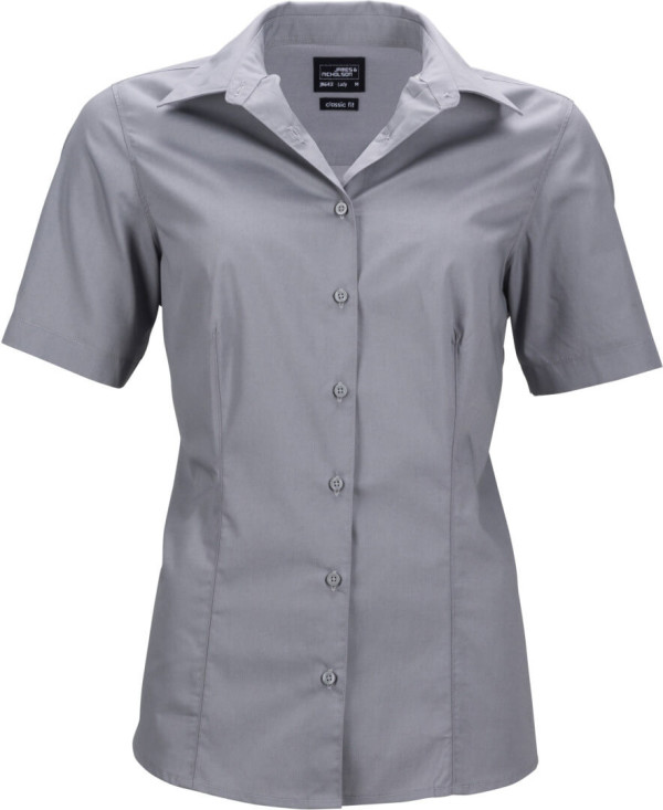 Ladies' Business Popline Blouse shortsleeve