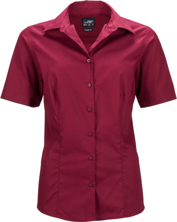 Ladies' Business Popline Blouse shortsleeve