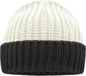 2-colour Coarse Knitted Beanie