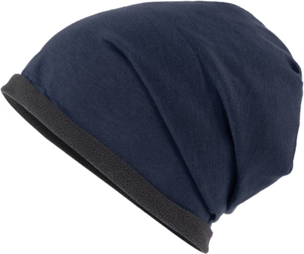 Casual Beanie with contrasting fleece border