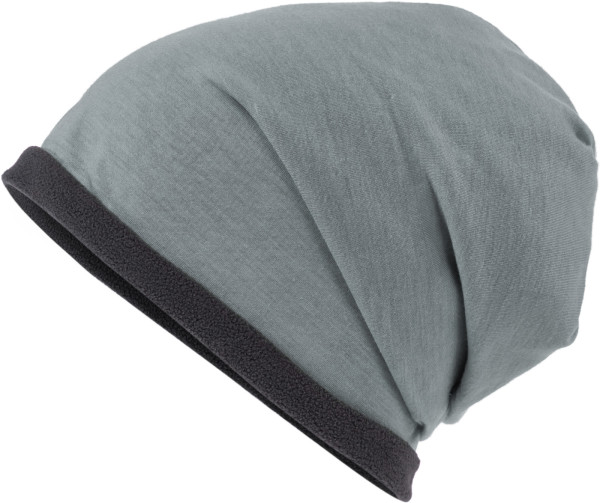 Casual Beanie with contrasting fleece border