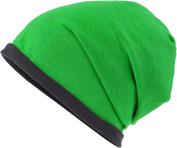 Casual Beanie with contrasting fleece border