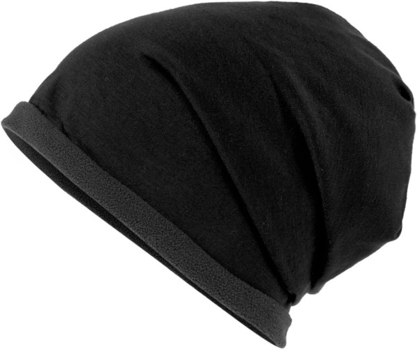 Casual Beanie with contrasting fleece border