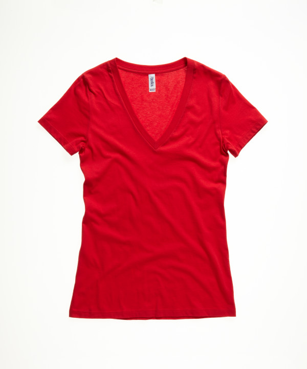 Ladies' Jersey Deep V-Neck T-Shirt
