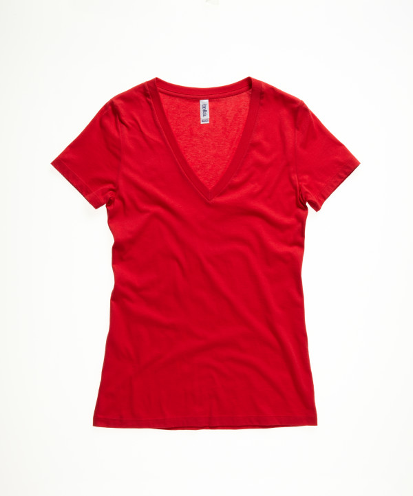 Ladies' Jersey Deep V-Neck T-Shirt