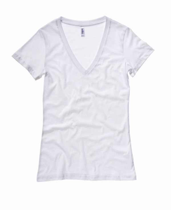 Ladies' Jersey Deep V-Neck T-Shirt