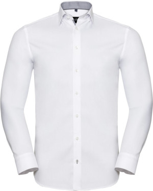 Herringbone Contrast Shirt LSL - Reklamnepredmety